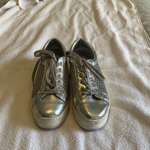 Steven By Steve Madden Silver Sneakers